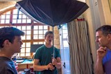 תלמידי כיתה י' באורט טבעון נפגשו ליום שיא במדעטק חיפה במטרה לתכנן מטרייה חכמה.